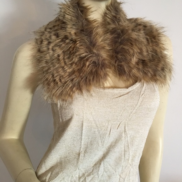 shimmery gold tunic tank top with scoop neck - Picture 5 of 8